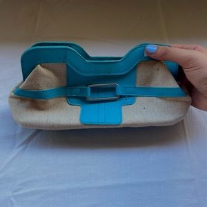 velcro blue and white coin purse
